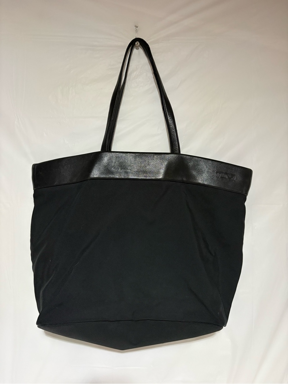 Tumi Black Nylon Tote with Leather Trim